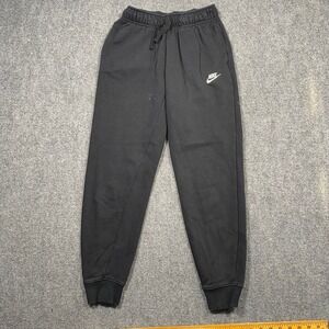 Nike Sportswear Jogger Sweatpants Black White Logo Womens XS Elastic Waist